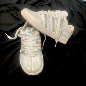 Iridescent, accented kSwiss sneakers